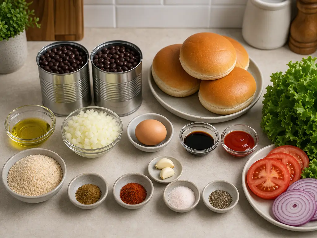 Black Bean Burger Recipe | Easy Vegetarian Burger 4 Black Bean Burger ingredients
