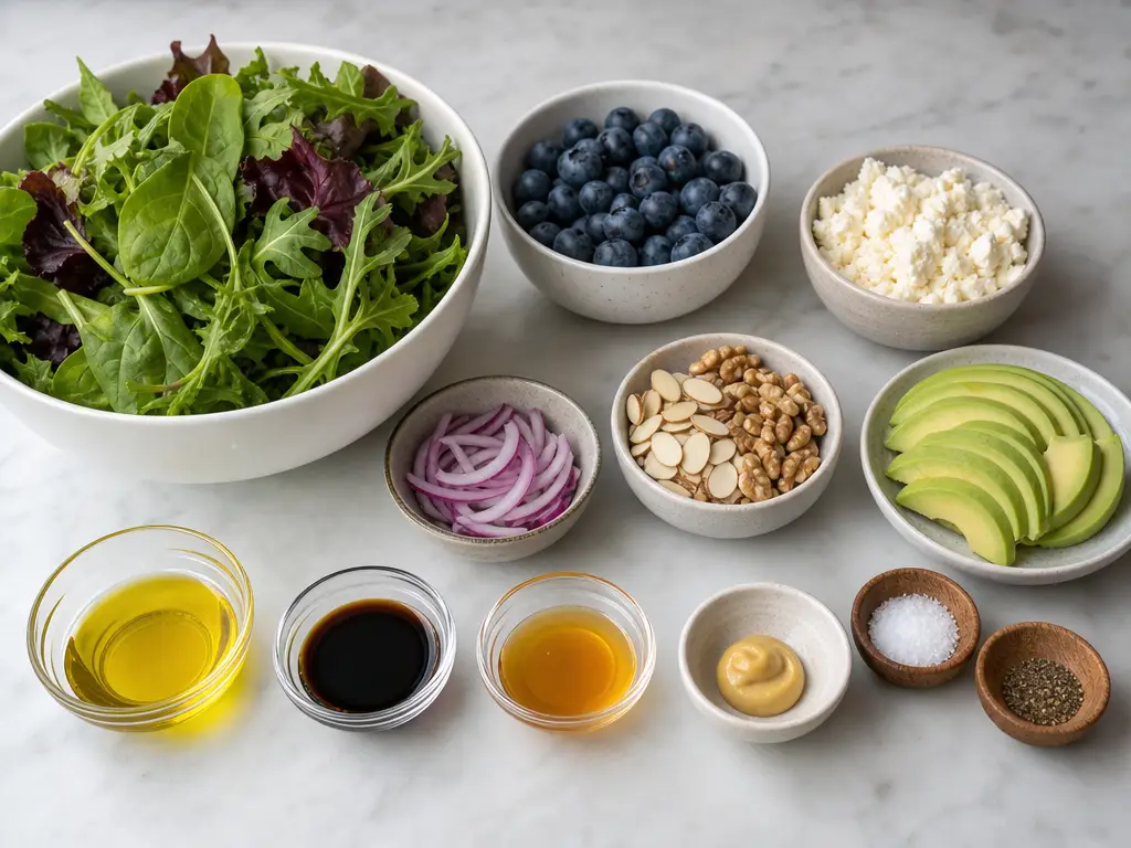 Blueberry Feta Salad Recipe | Fresh 15-Minute Salad 4 Blueberry Feta Salad ingredients