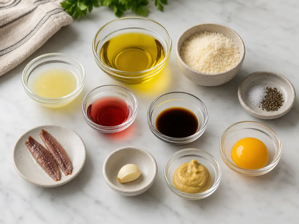 Caesar Salad Dressing Recipe | Creamy Homemade Classic 4 Caesar Salad Dressing ingredients