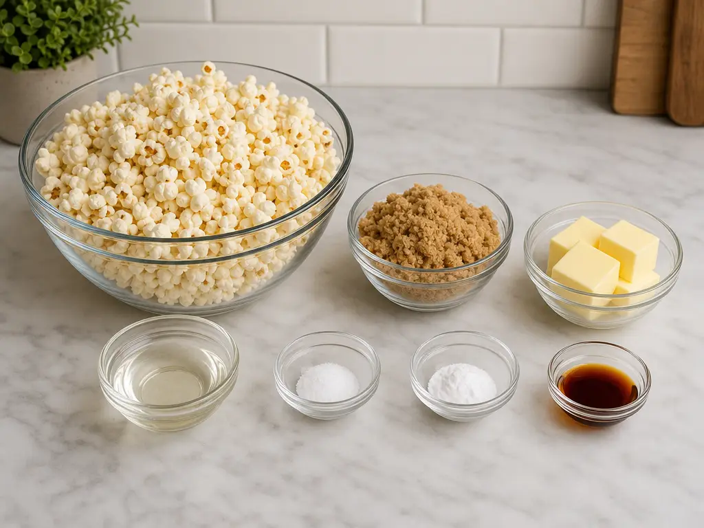 Caramel Popcorn Recipe for Sweet and Salty Snacking 4 Caramel Popcorn ingredients