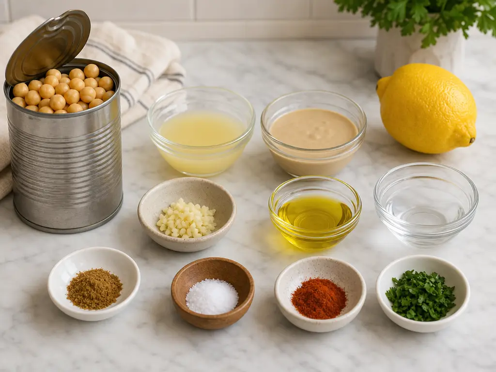 Classic Hummus Recipe: Smooth, Creamy, Easy Dip 4 Classic Hummus ingredients