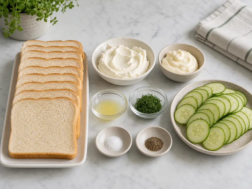 Cucumber Sandwich Recipe for Tea Time 4 Cucumber Sandwich ingredients