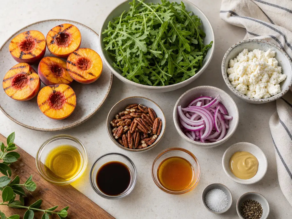 Grilled Peach Arugula Salad Recipe 4 Grilled Peach Arugula Salad ingredients