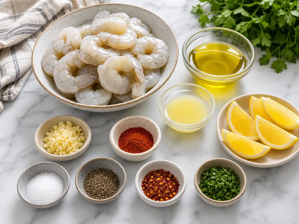 Grilled Shrimp Recipe with Lemon Garlic Marinade 4 Grilled Shrimp ingredients