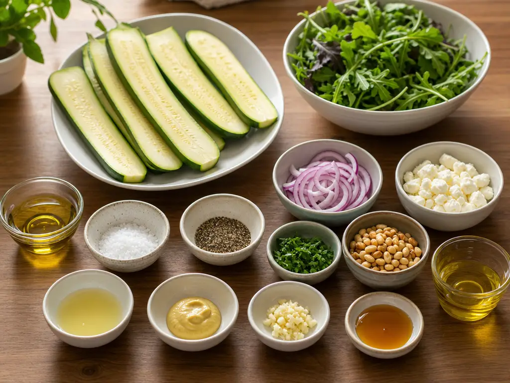 Grilled Zucchini Salad Recipe with Lemon Vinaigrette 4 Grilled Zucchini Salad ingredients