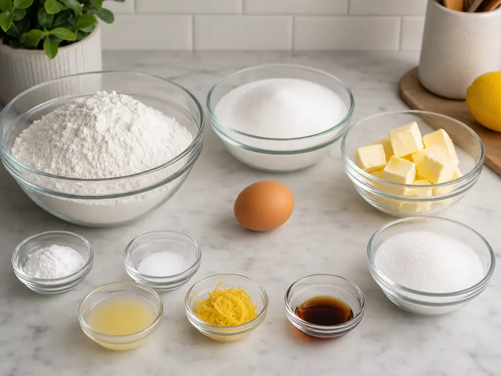 Soft Lemon Cookies Recipe with Fresh Citrus Flavor 4 Lemon Cookies ingredients