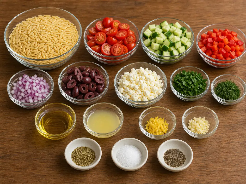 Mediterranean Orzo Salad Recipe | Easy Side Dish 4 Mediterranean Orzo Salad ingredients