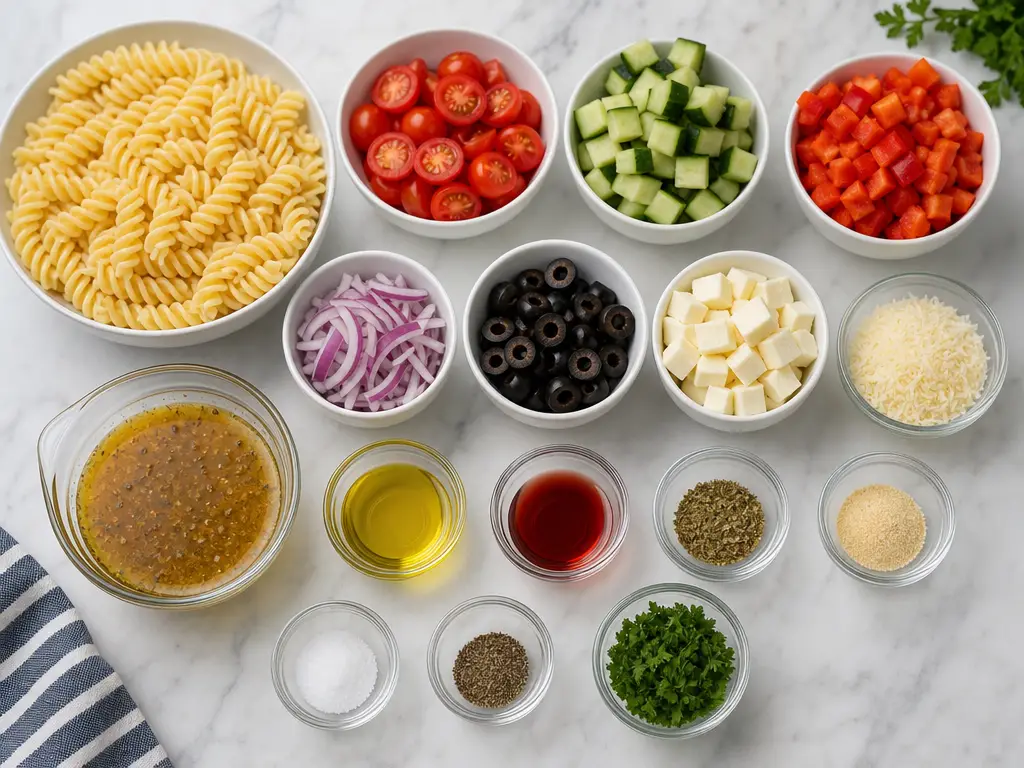 Pasta Salad Recipe with Italian Dressing 4 Pasta Salad ingredients