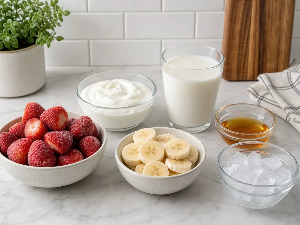 Strawberry Banana Smoothie Recipe | Quick & Creamy 4 Strawberry Banana Smoothie ingredients