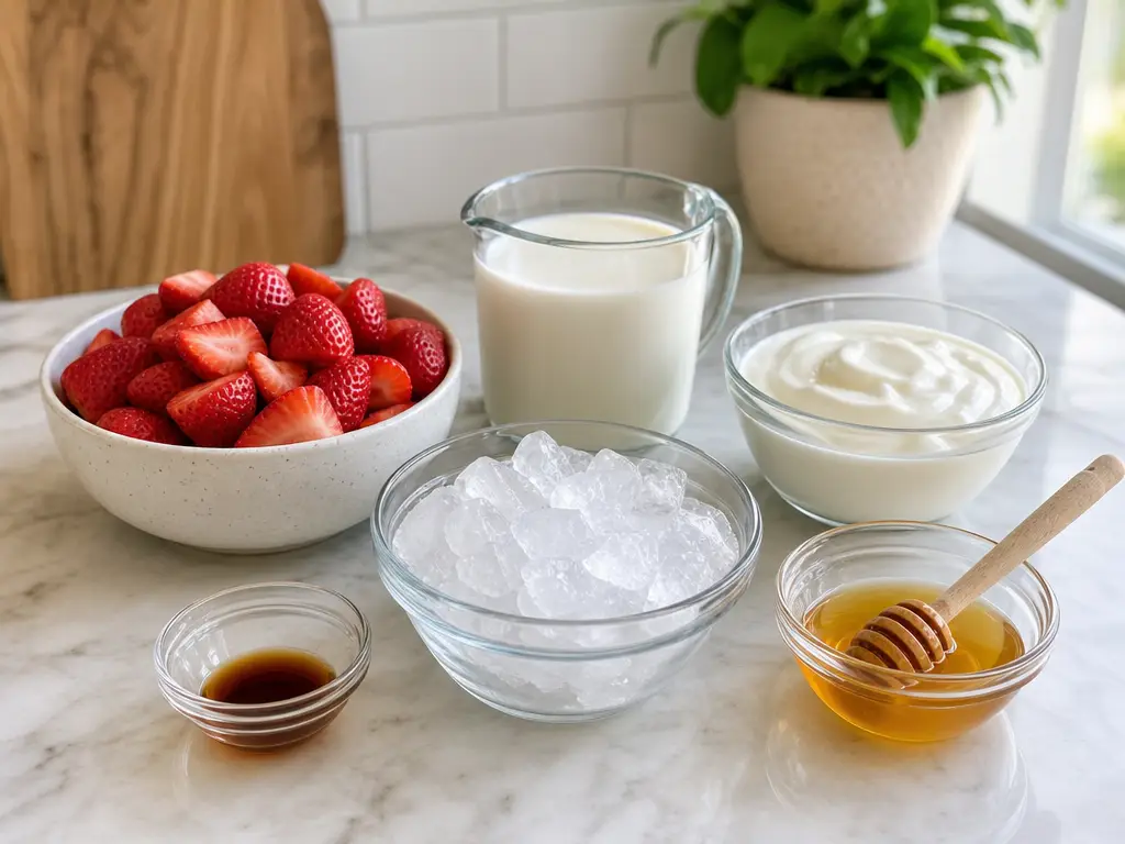 Strawberry Smoothie Recipe | Easy 10-Minute Breakfast 4 Strawberry Smoothie ingredients