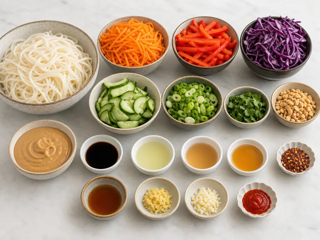Thai Peanut Noodle Salad Recipe | Easy Main Dish 4 Thai Peanut Noodle Salad ingredients
