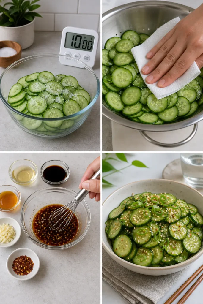 Asian Cucumber Salad Recipe | Crisp, Quick Side Dish 5 Asian Cucumber Salad step by step instructions