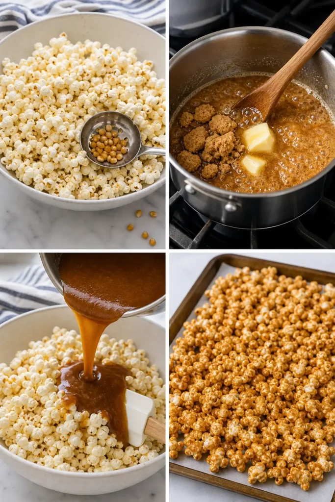 Caramel Popcorn Recipe for Sweet and Salty Snacking 5 Caramel Popcorn step by step instructions