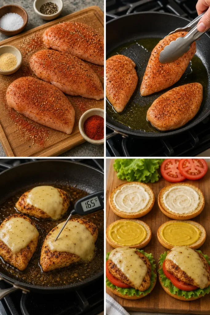 Chicken Sandwich Recipe for a Quick Lunch 5 Chicken Sandwich step by step instructions