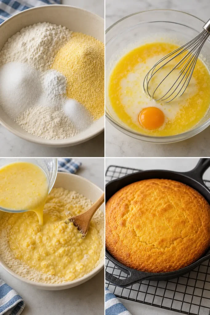 Easy Cornbread Recipe with Moist, Tender Crumb 5 Cornbread step by step instructions