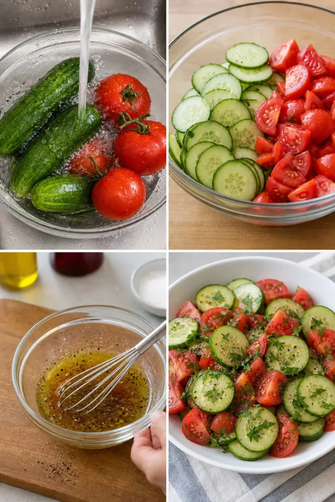 Cucumber Tomato Salad Recipe | Easy Fresh Side Dish 5 Cucumber Tomato Salad step by step instructions