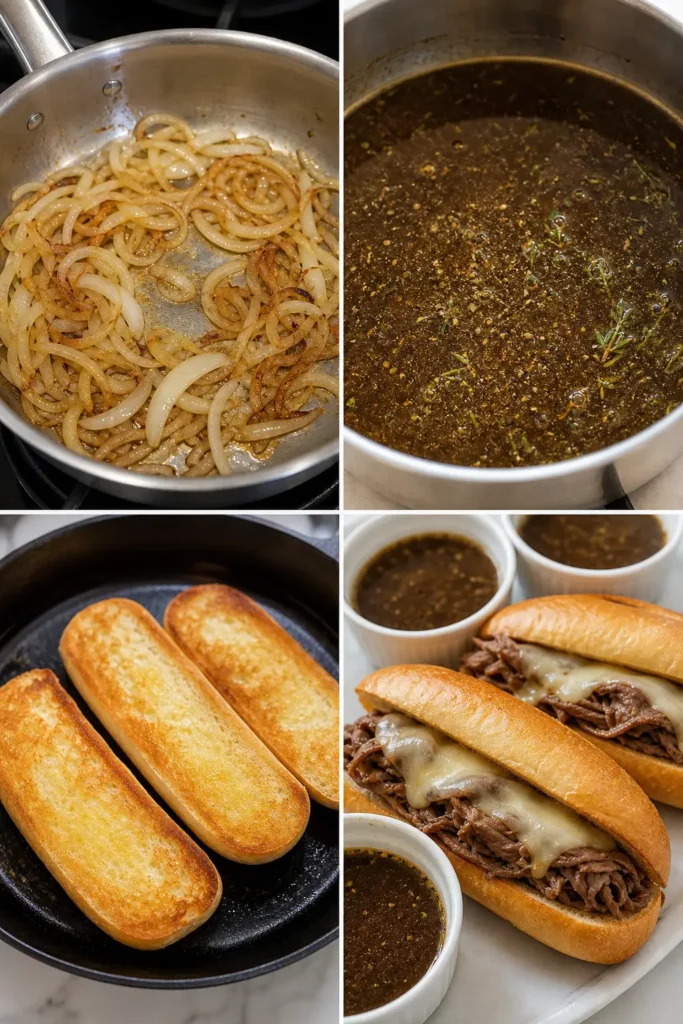 French Dip Sandwich with Easy Savory Au Jus 5 French Dip Sandwich step by step instructions