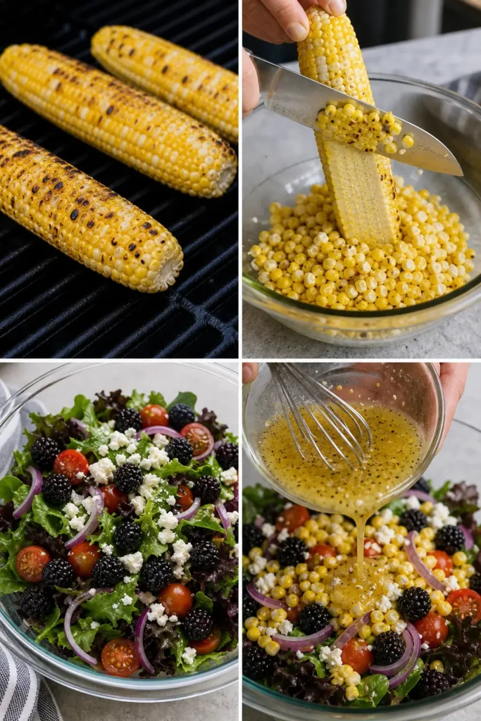 Grilled Corn Blackberry Salad Recipe 5 Grilled Corn Blackberry Salad step by step instructions