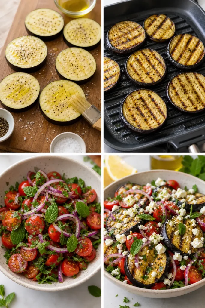 Grilled Eggplant Salad with Lemon Herb Dressing 5 Grilled Eggplant Salad step by step instructions