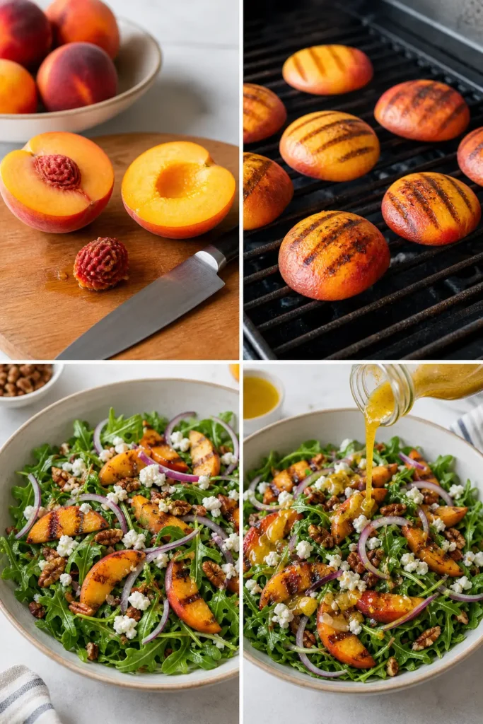 Grilled Peach Arugula Salad Recipe 5 Grilled Peach Arugula Salad step by step instructions