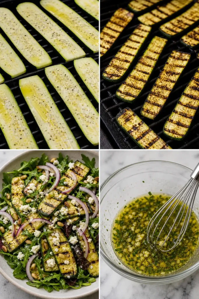 Grilled Zucchini Salad Recipe with Lemon Vinaigrette 5 Grilled Zucchini Salad step by step instructions