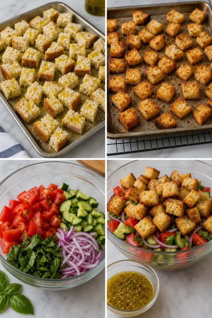Panzanella Bread Salad Recipe with Tomatoes 5 Panzanella Bread Salad step by step instructions