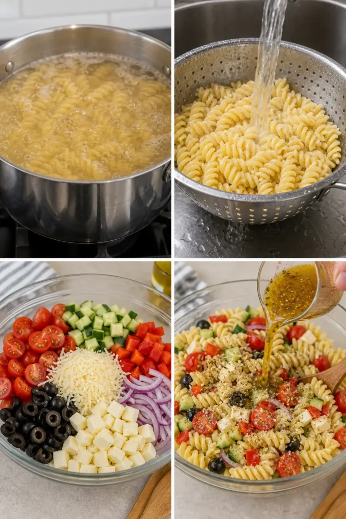 Pasta Salad Recipe with Italian Dressing 5 Pasta Salad step by step instructions