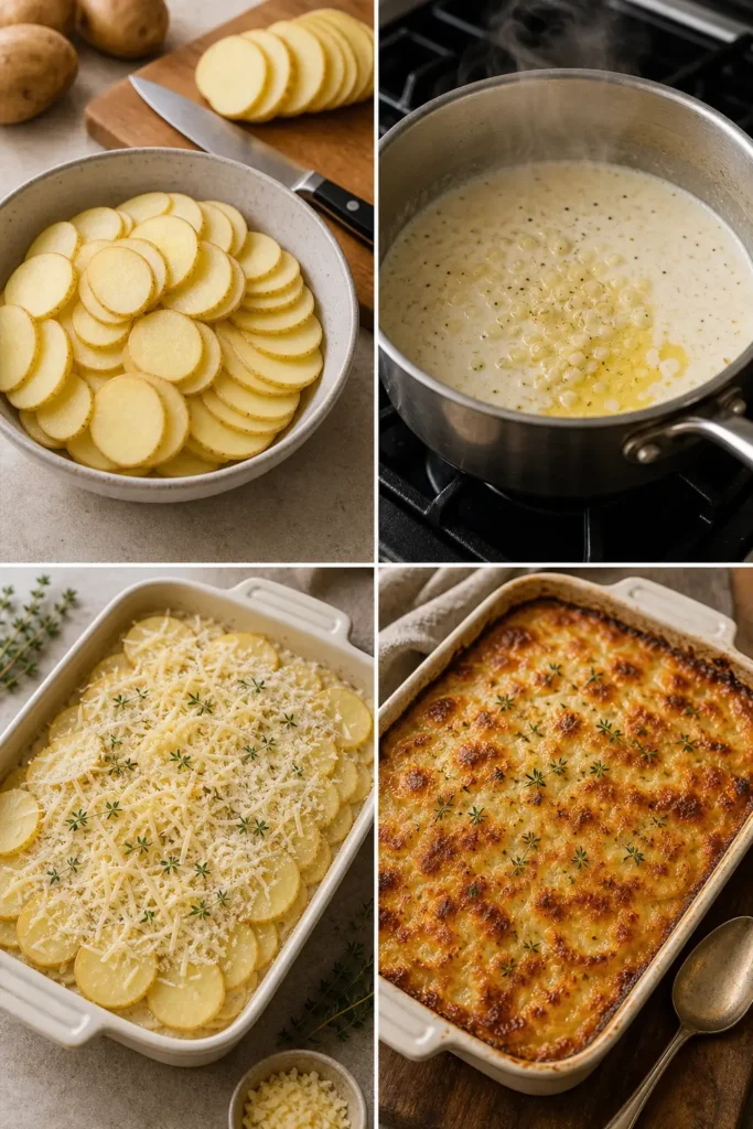 Potatoes Au Gratin Recipe | Creamy French Side Dish 5 Potatoes Au Gratin step by step instructions