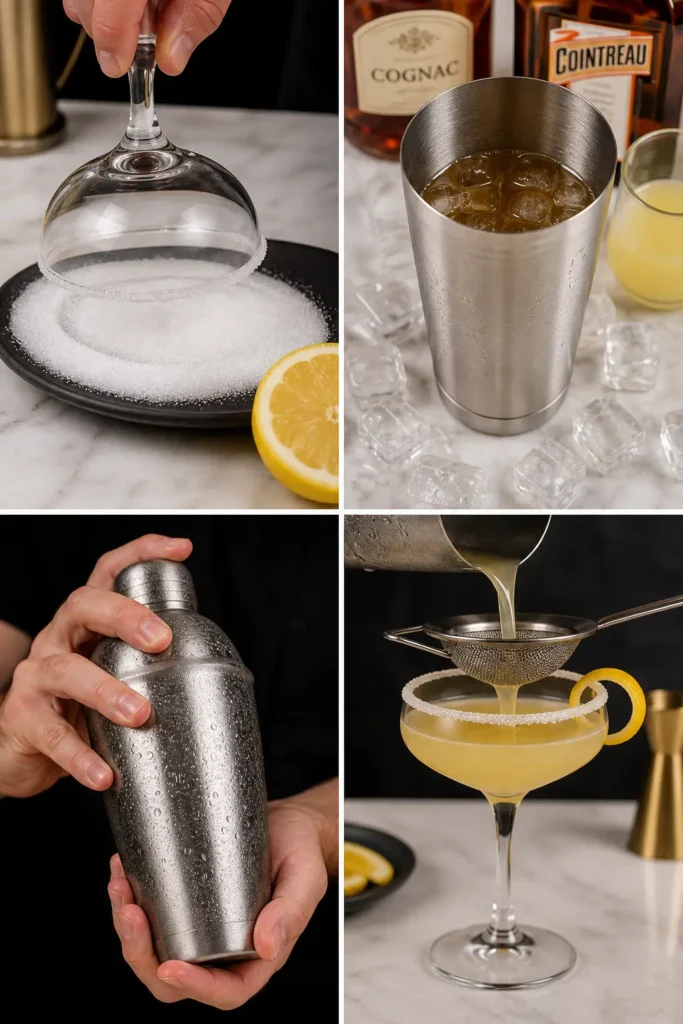 Sidecar Cocktail Recipe: Classic Cognac Citrus Drink 5 Sidecar Cocktail step by step instructions