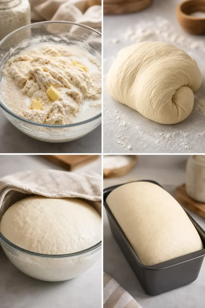 Sourdough Sandwich Bread Recipe for Soft Slices 5 Sourdough Sandwich Bread step by step instructions