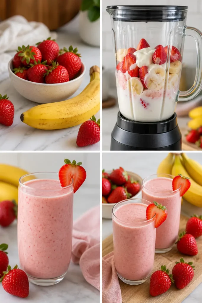 Strawberry Banana Smoothie Recipe | Quick & Creamy 5 Strawberry Banana Smoothie step by step instructions