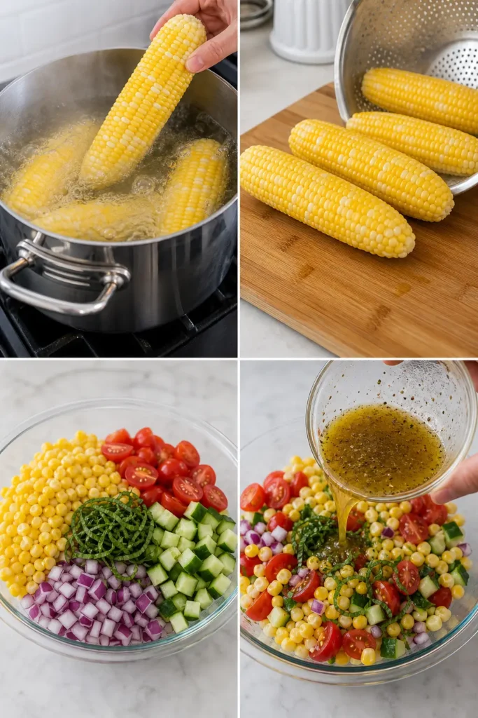 Summer Corn Salad with Basil | Easy Fresh Side Dish 5 Summer Corn Salad with Basil step by step instructions