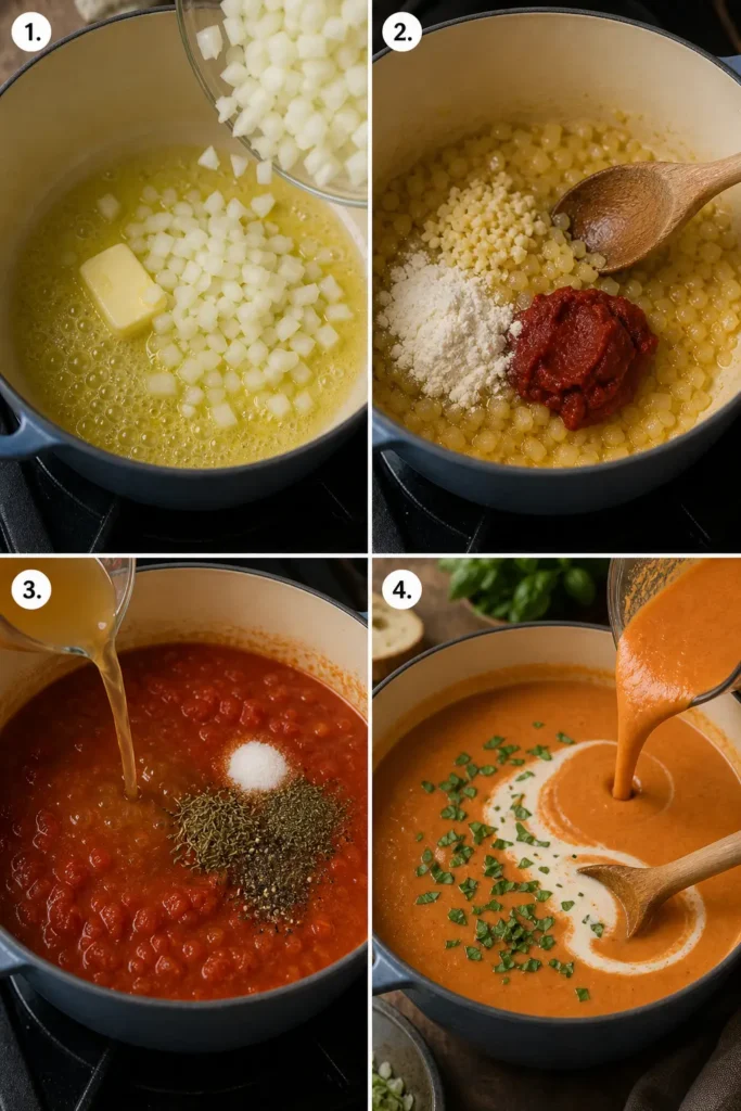 Creamy Tomato Bisque Recipe for Cozy Nights 5 Tomato Bisque step by step instructions